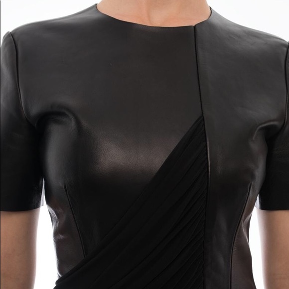 Alexander Wang Leather Drape Panel Dress Size 6 - Picture 7 of 8